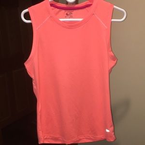 Neon orange activewear tank top